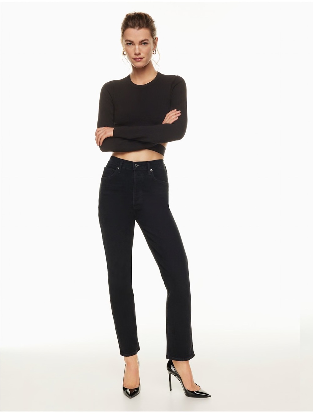 AGOLDE Riley Long High-Rise Straight Leg Women’s Jeans - Black